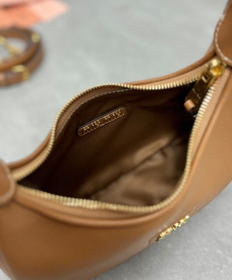 Miumiu Leather Hobo Bag 5BC161 Coffee